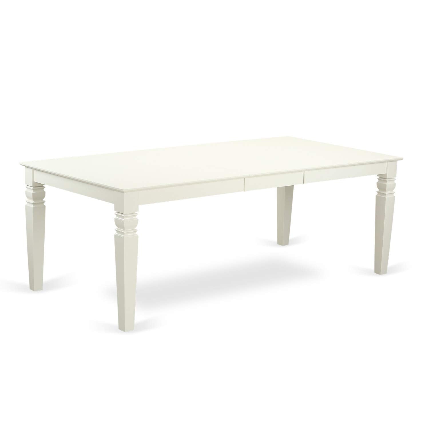 East West Furniture Lgdr9-Lwh-07 9 Piece Dining Room Set Includes A Rectangle Kitchen Table With Butterfly Leaf And 8 Gray Linen Fabric Parsons Dining Chairs, 42X84 Inch, Linen White